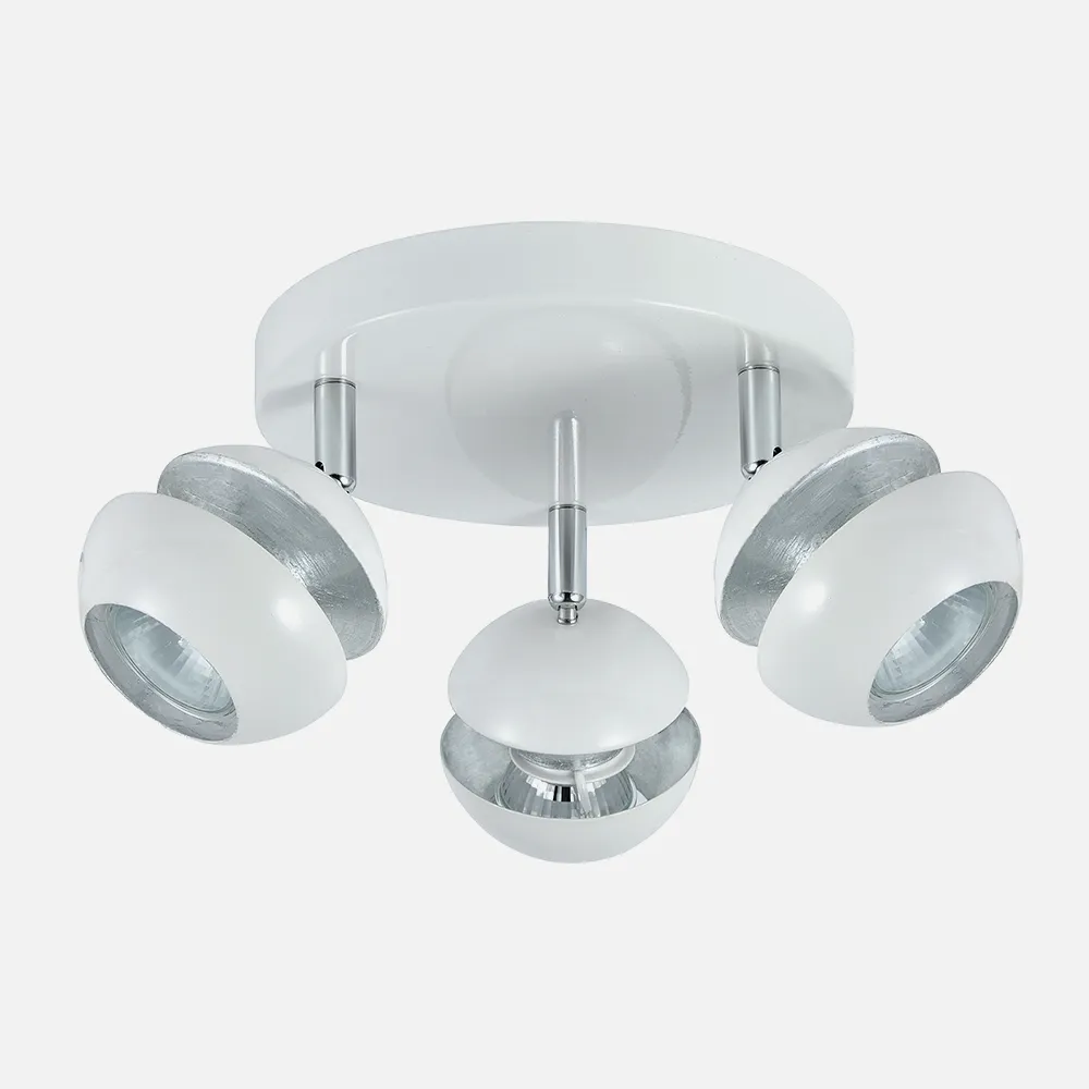 142083001 - Ceiling light Beethoven 3xgu10 White/silver  14x22x22 Cm