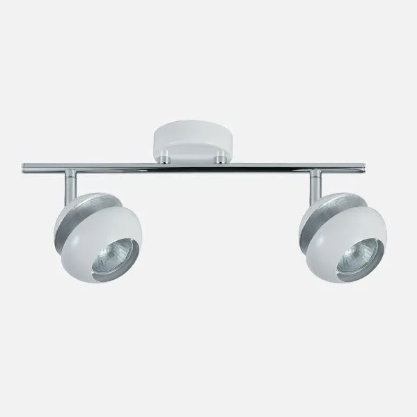 Batten light Beethoven 2xgu10 White/silver   14x36,5x8,5 Cm
