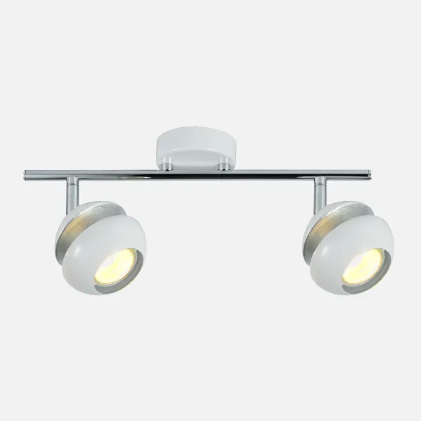 Batten light Beethoven 2xgu10 White/silver   14x36,5x8,5 Cm