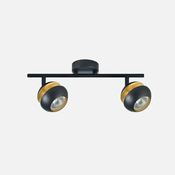 Batten light Beethoven 2xgu10 Black/gold   14x36,5x8,5 Cm