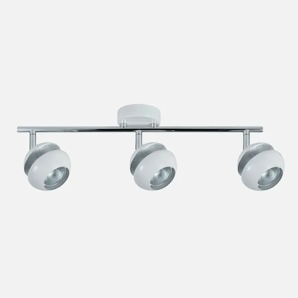 Batten light Beethoven 3xgu10 White/silver 14x48,5x8,5 Cm