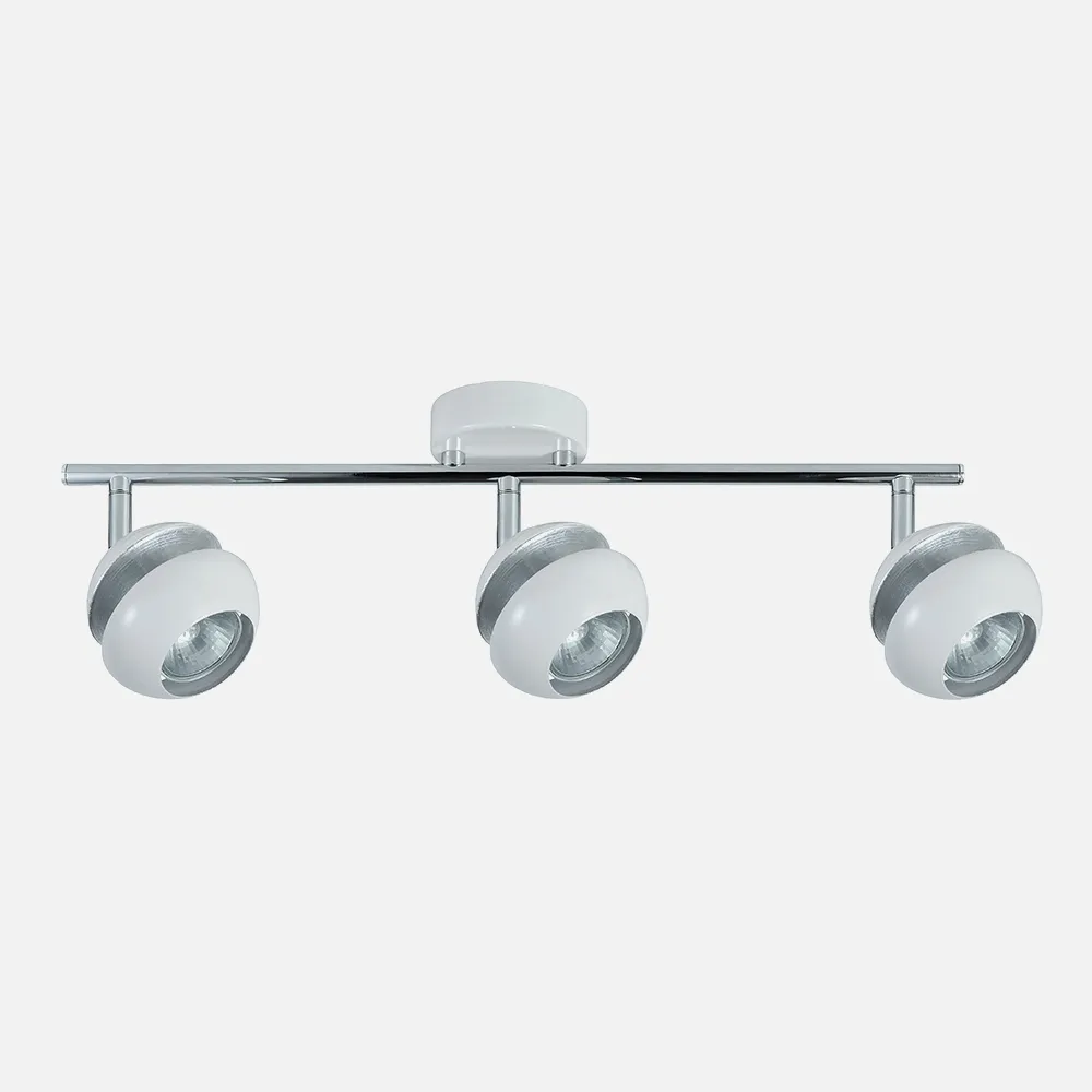 142093001 - Regleta Beethoven 3xgu10 Blanco/plata 14x48,5x8,5 Cm