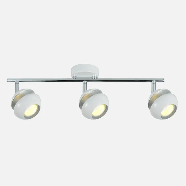 Batten light Beethoven 3xgu10 White/silver 14x48,5x8,5 Cm