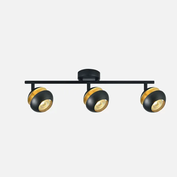 Batten light Beethoven 3xgu10 Black/gold  14x48,5x8,5 Cm