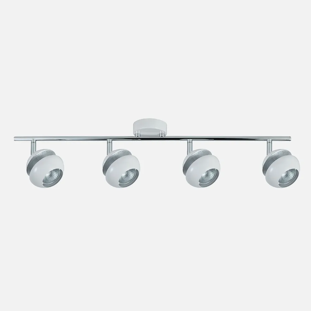 142094001 - Regleta Beethoven 4xgu10 Blanco/plata  14x69,5x8,5 Cm