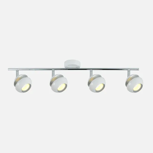 Regleta Beethoven 4xgu10 Blanco/plata  14x69,5x8,5 Cm