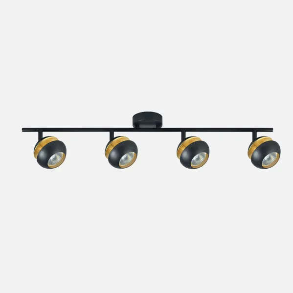 Batten light Beethoven 4xgu10 Black/gold  14x69,5x8,5 Cm