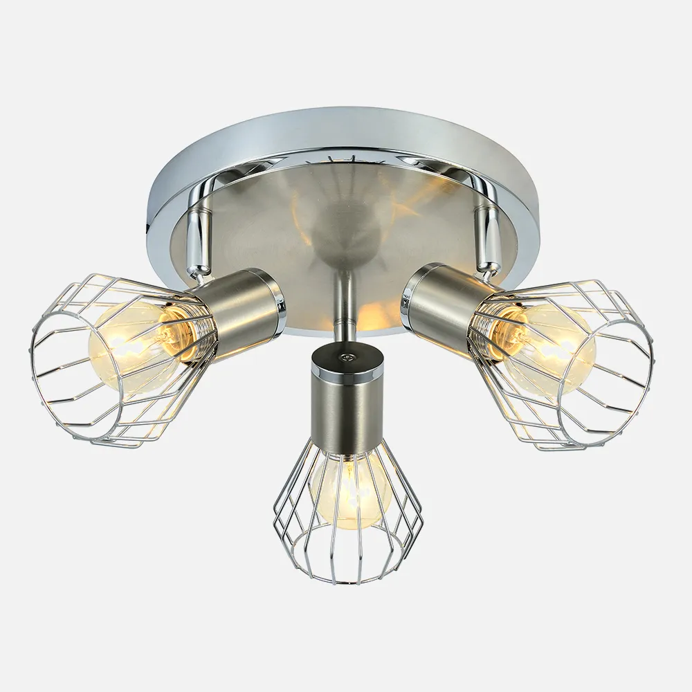 Plafon Mateo Cromo/niquel 40w 3xe14