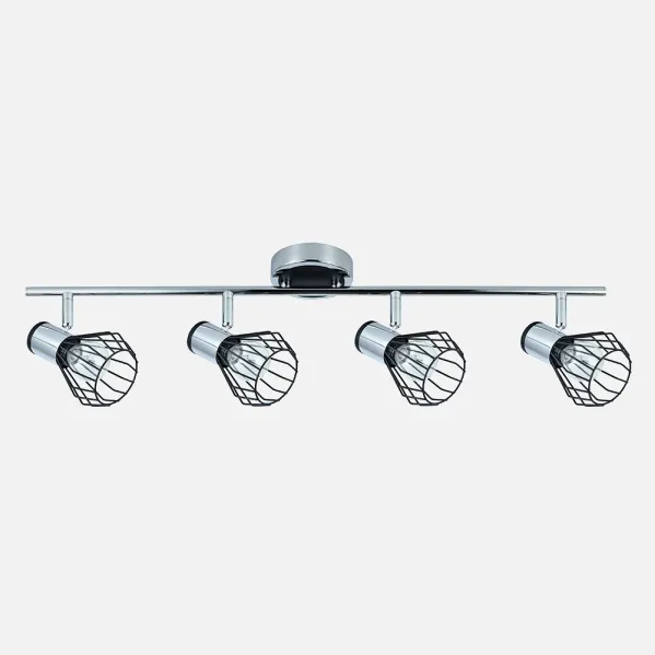 Regleta Mateo 4xe14 Cromo/negro 15x69,5x8,5 Cm