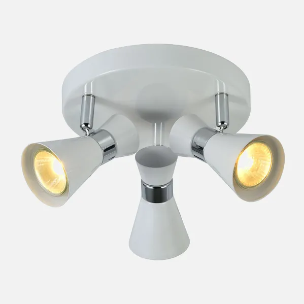 Plafon Maximo 3xgu10 Blanco/cromo 13x20x20 Cm