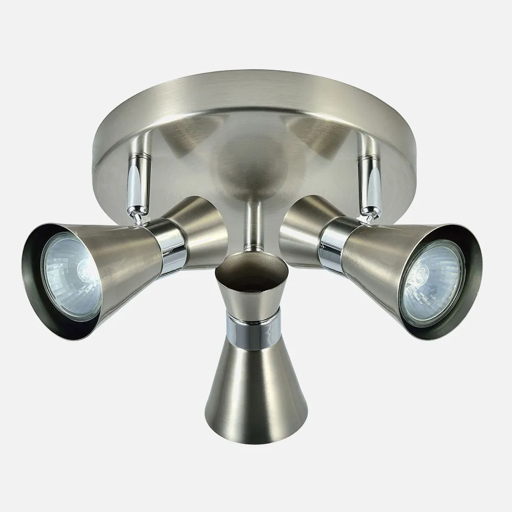 142353003 - Ceiling light Máximo 3xgu10 Nickel/chrome 13x20x20 Cm