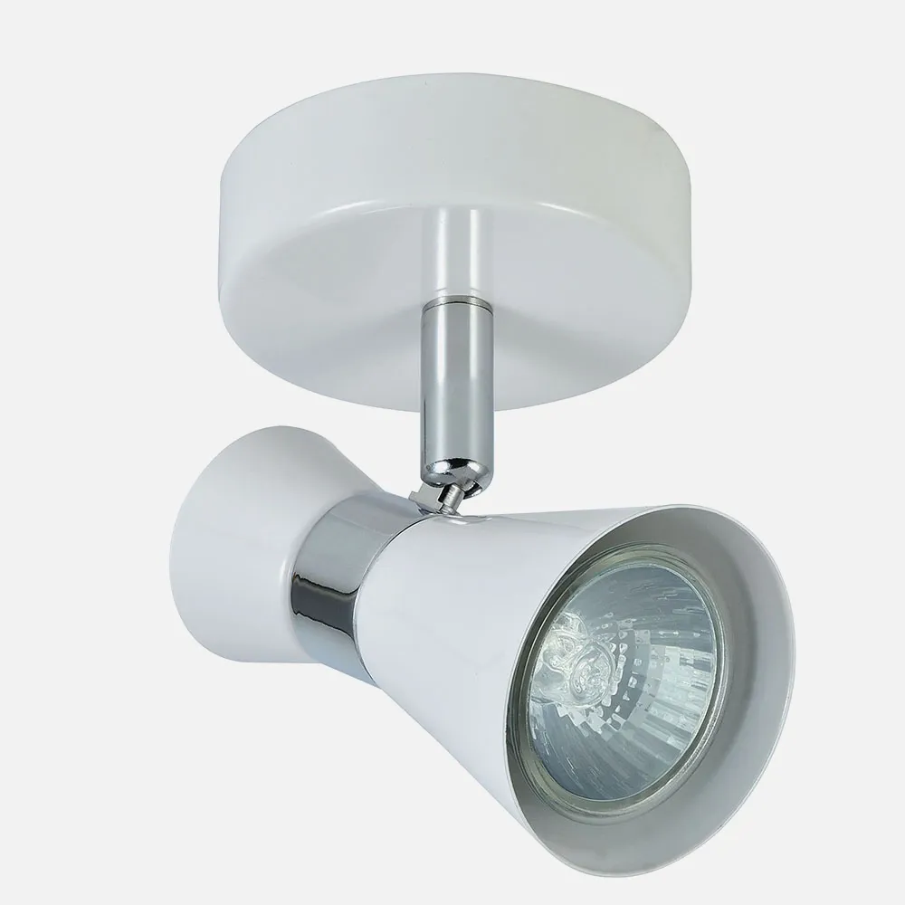 142381001 - Foco Maximo 1xgu10 Blanco/cromo 15x12x8,5 Cm