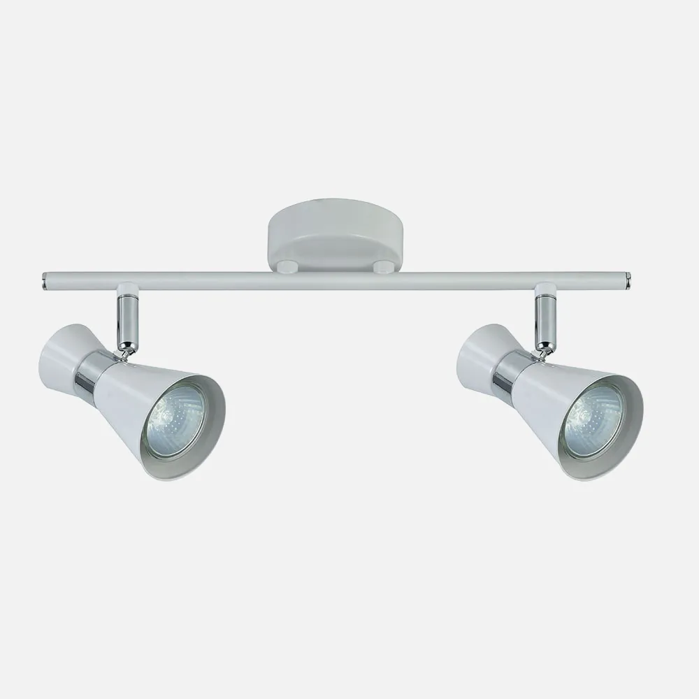 142392001 - Faixa de alimentação Maximo 2xgu10 Branco/crómio 15x36,5x8,5 Cm