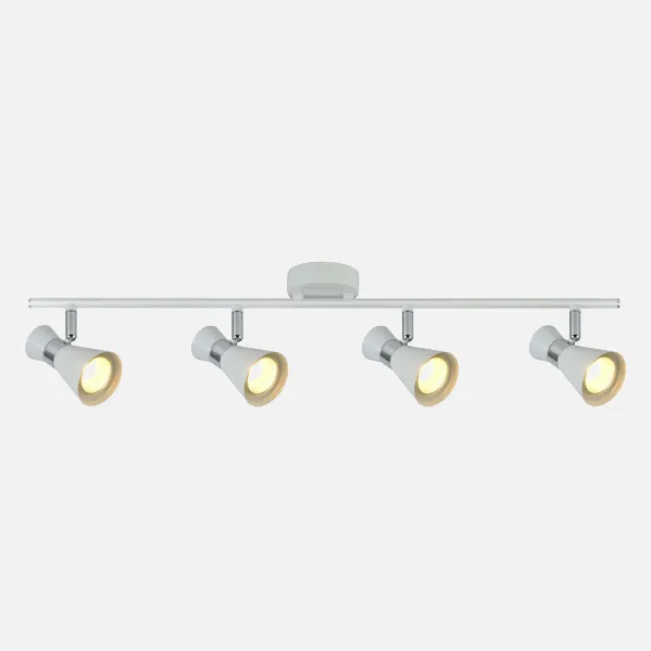 Faixa de alimentação Maximo 4xgu10 Branco/crómio 15x69,5x8,5 Cm