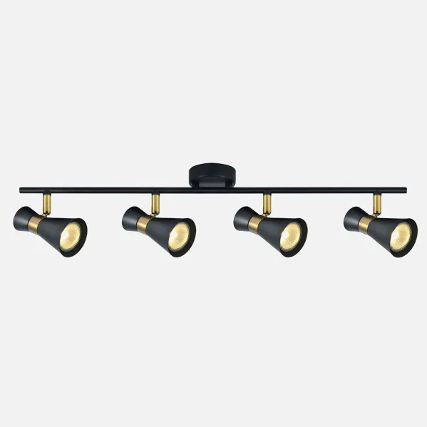 Maximo 4xgu10 Preto/Couro 15x69,5x8,5 Cm