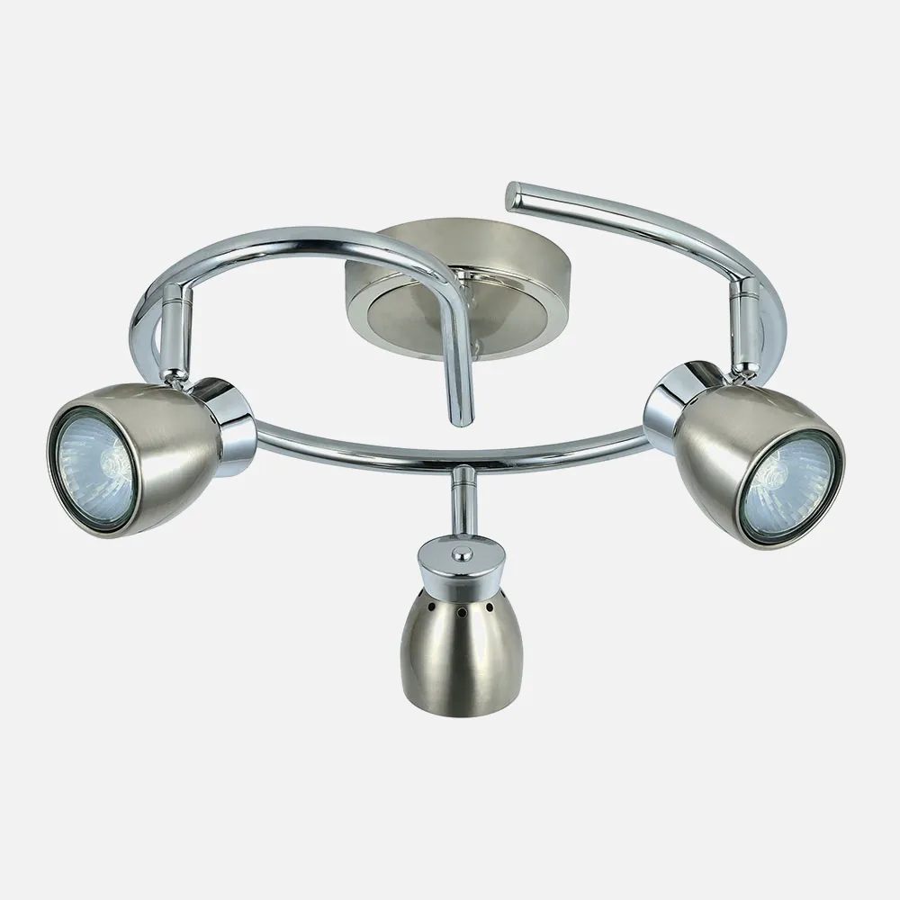 Plafon Chacho Niquel  3xgu10 15x41d