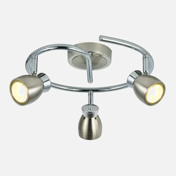 Candeeiro de tecto Chacho 3xgu10 Níquel 14x30x30 Cm