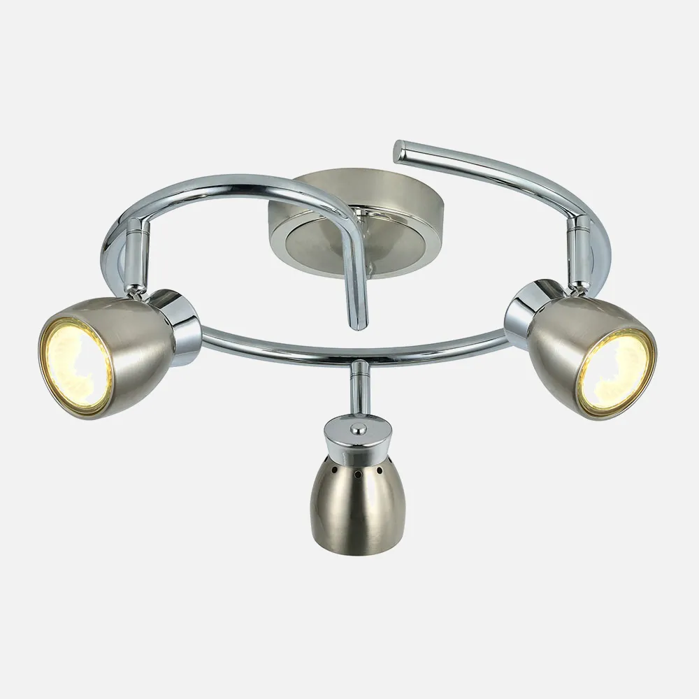 Plafon Chacho Niquel  3xgu10 15x41d
