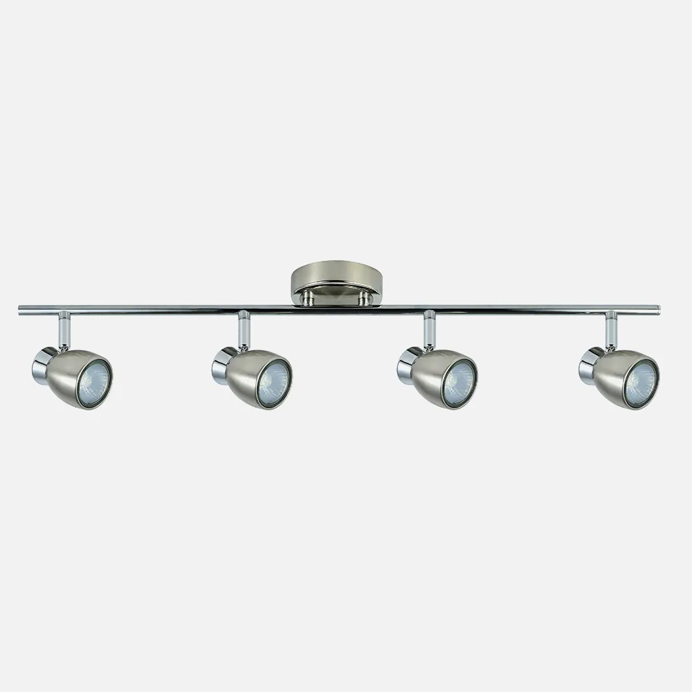 142494003 - Regleta Chacho 4xgu10 Niquel 14x69,5x10 Cm