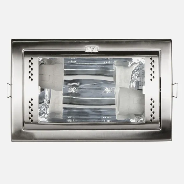 Downlight Rectangular  Empotrar 2xe27 Niquel 10x21,5x14,5 Cm Corte 21,5x13,5cm