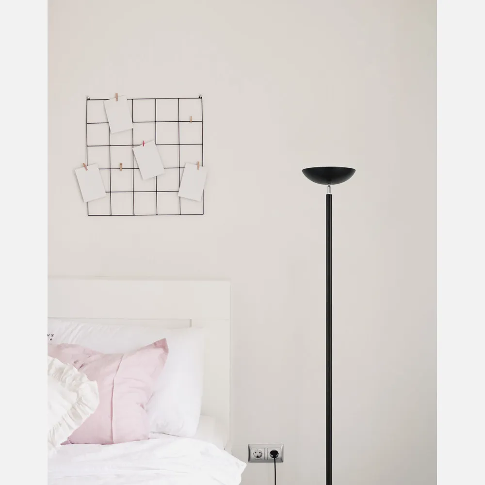 Pie De Salon Luyten 2xe27 Negro Mate 180x27x27 Cm