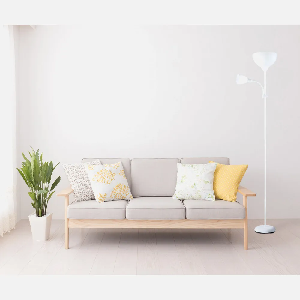 Pie De Salon Rigel 1xe27+1xe14 C/lector Blanco 180x34x25,5 Cm