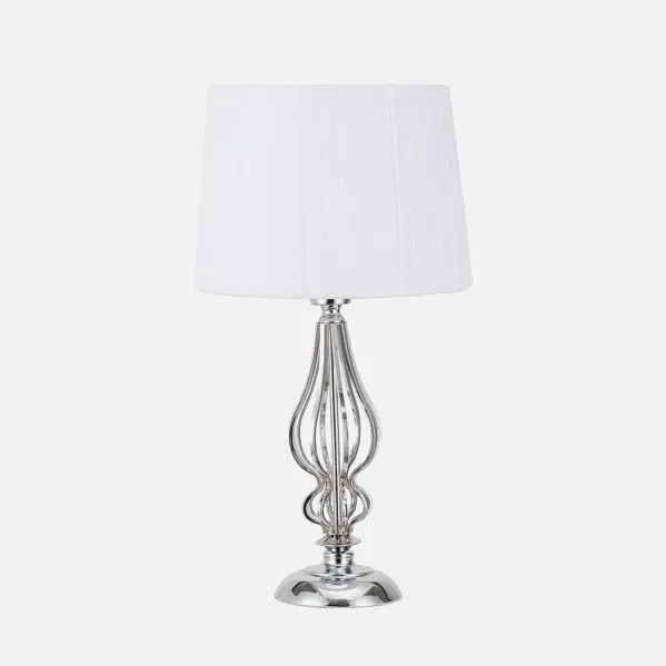 Sobremesa Cebrano 1xe27 Cromo C/pant Blanca 30x30x55 Cm
