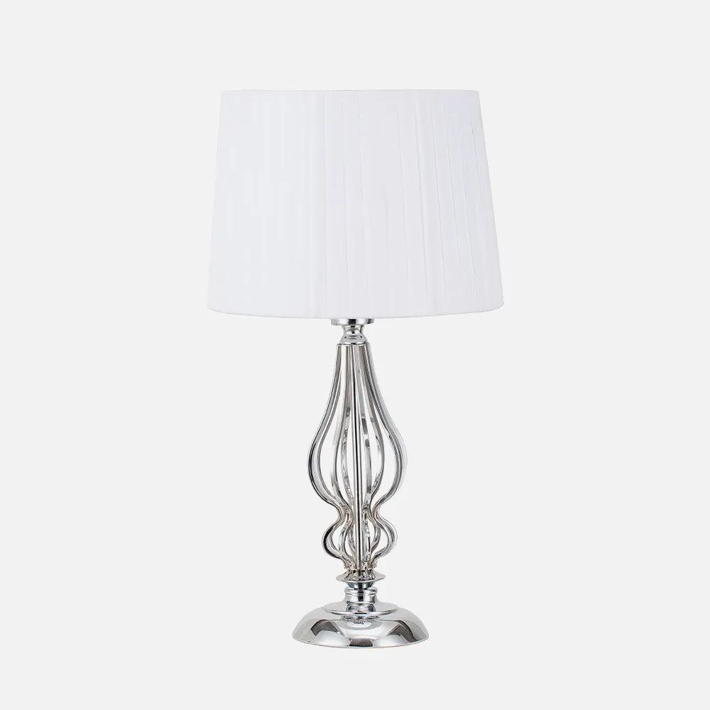 Sobremesa Cebrano 1xe27 Cromo C/pant Blanca 30x30x55 Cm