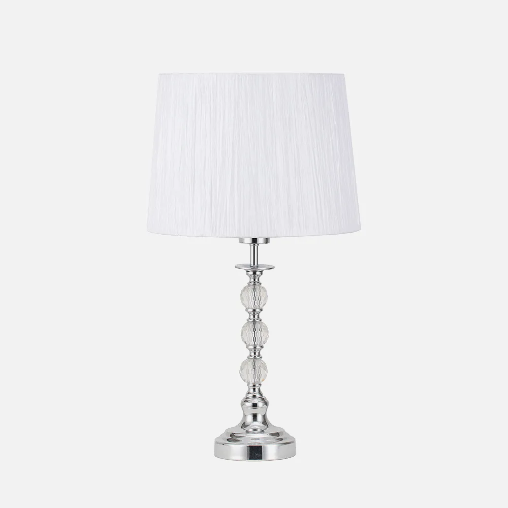 Sobremesa Nogal 1xe27 Cromo C/pant Blanca  52.530x30 Cm