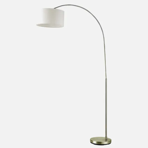 Pie De Salon Polux 1xe27 Cuero C/pant Beis 165x90x34 Cm