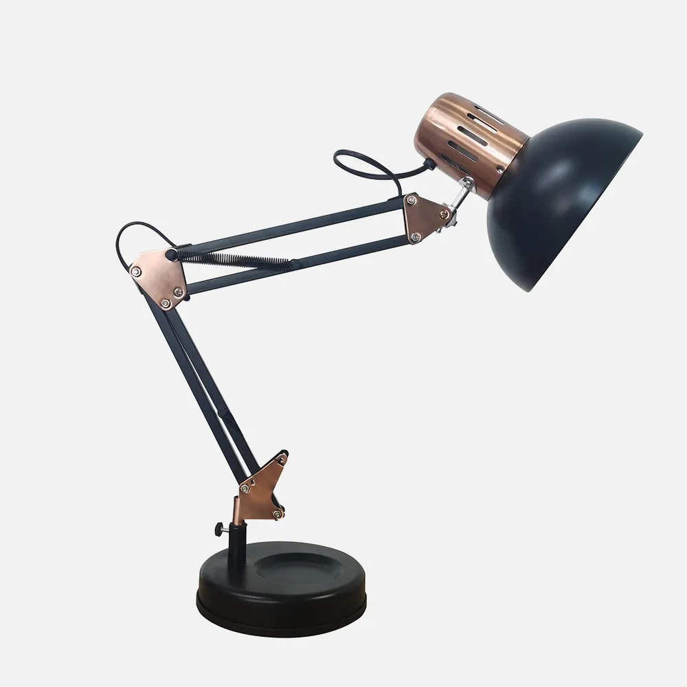 140371066 - Desk lamp Articulated Rutilo 1xe27 Black/copper 57x39x15 Cm