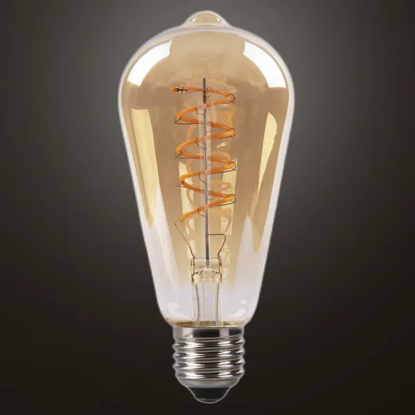 Bulb Filamen.spiral Vert.pebetero 14x6,5d 4w  250lm E27 Amber 2200k
