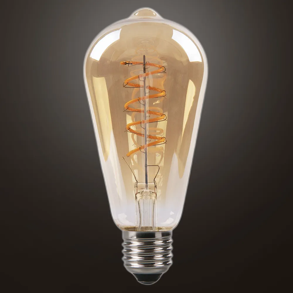 Bombilla Filamen.spiral Vert.pebetero 14x6,5d 4w 250lm E27 Ambar 2200k