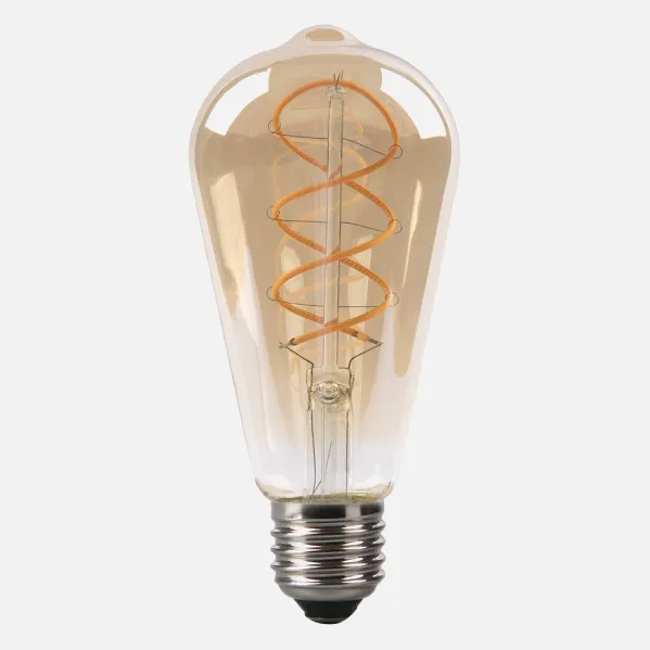 Bombilla Filamen.trenzado Pebetero 14x6,5d 4w  250lm E27 Ambar 2200k