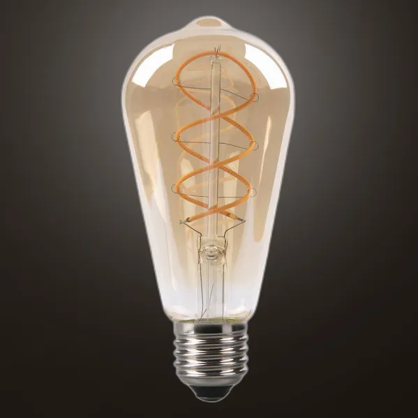 Bulb Filamen.Braided Pebetero 14x6,5d 4w  250lm E27 Amber 2200k