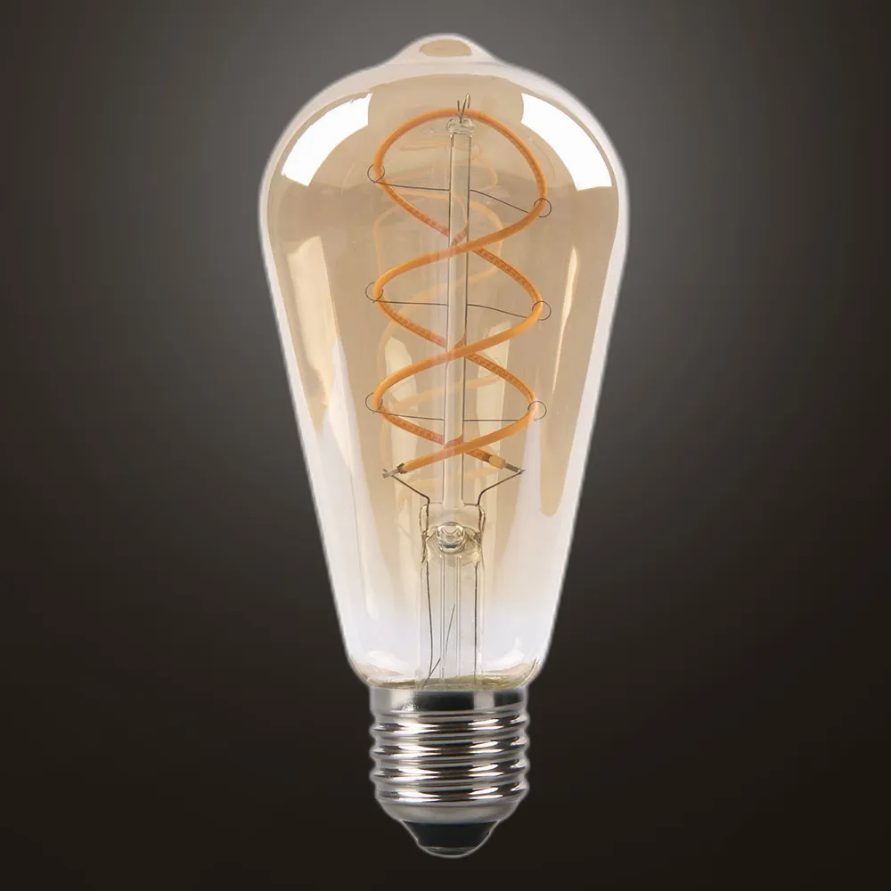 14140114B - Bulb Filamen.Braided Pebetero 14x6,5d 4w  250lm E27 Amber 2200k