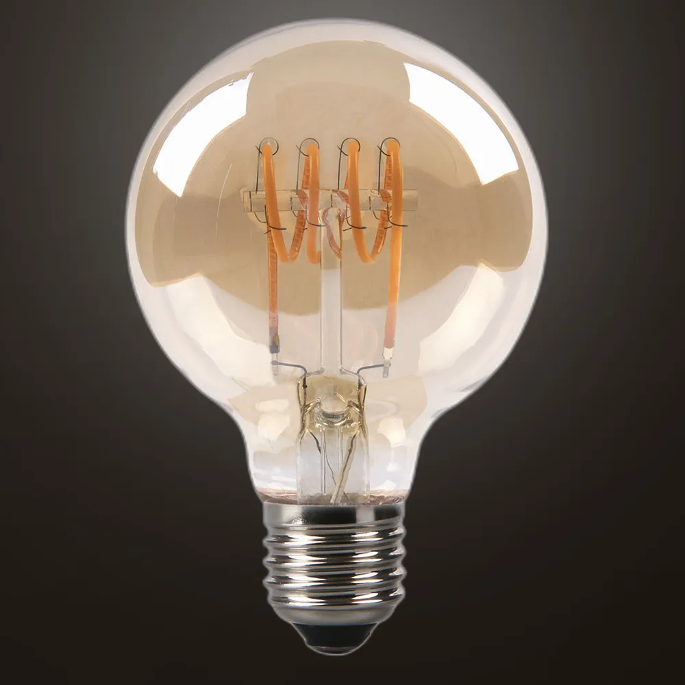 14144114A - Bulb Filamen.spiral Horz.globe 12x8d 4w 250lm  E27 Amber 2200k