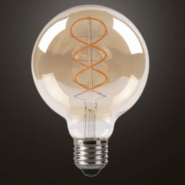 Bulb Filamen.Braided Globe 13x9,5d 4w 250lm  E27 Amber 2200k