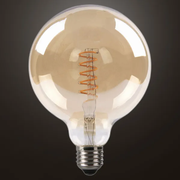Bulb Filamen.spiral Vert.globe 16x12,5d 4w  250 Lm E27 Amber 2200k