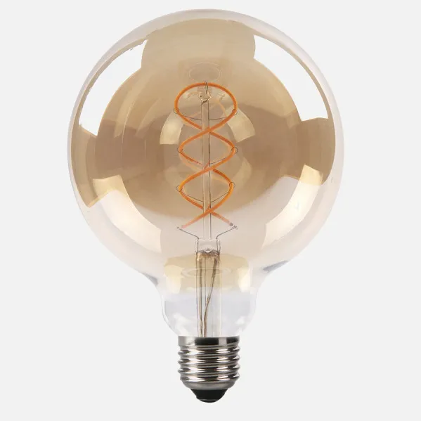 Bombilla Filamen.trenzado Globo 17x12d 4w 250lm E27 Ambar 2200k