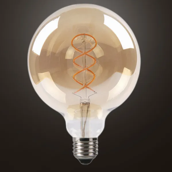 Bulb Filamen.Braided Globe 17x12d 4w 250lm E27 Amber 2200k
