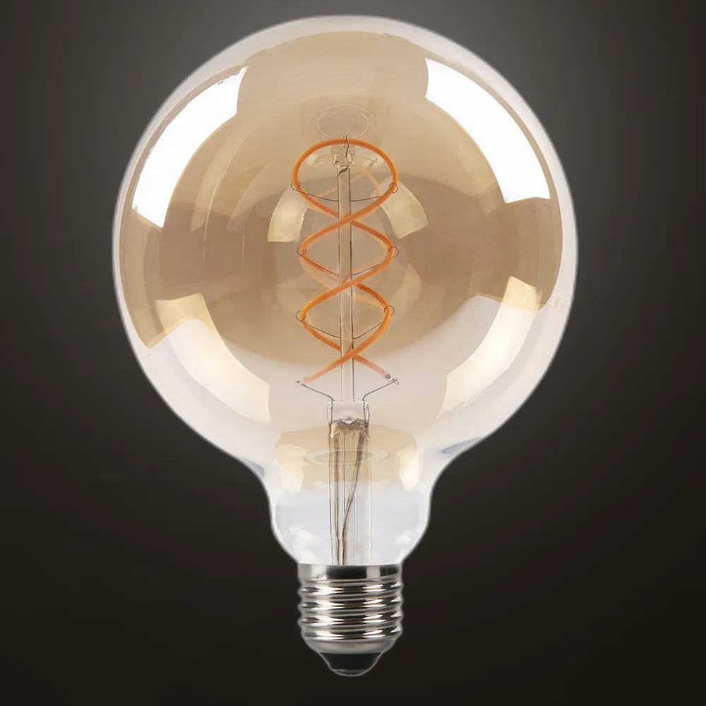 Bombilla Filamen.trenzado Globo 17x12d 4w 250lm E27 Ambar 2200k