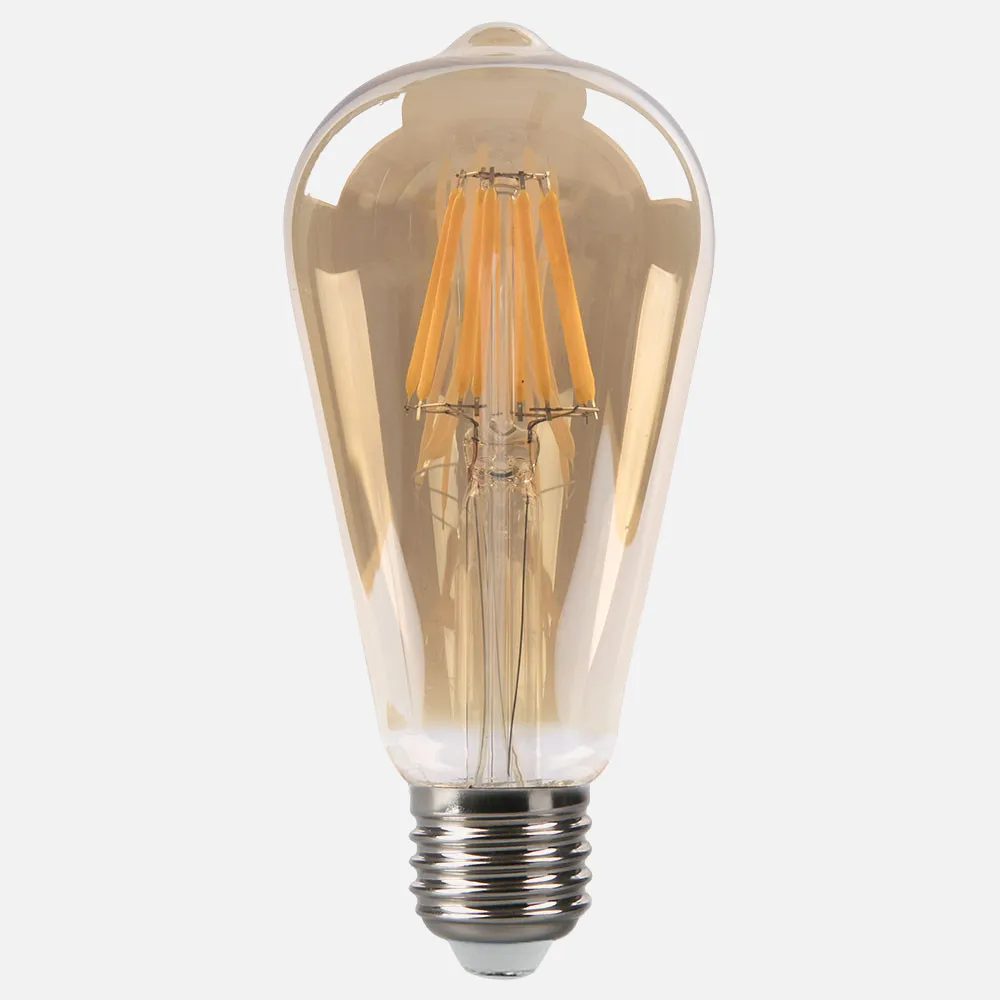 141301181 - Bombilla Filamento Pebetero 14x6,5d 8w 750lm E27  Ambar 2700k