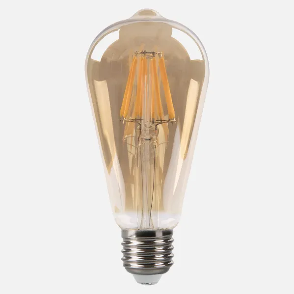 Bombilla Filamento Pebetero 14x6,5d 8w Regulable  700lm E27 Ambar 2700k