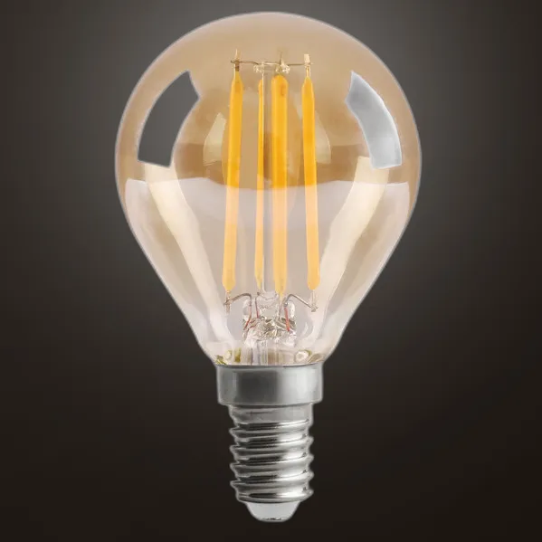 Bulb Filament Spherical 7x4,5d 4w 380lm E14  Amber 2700k