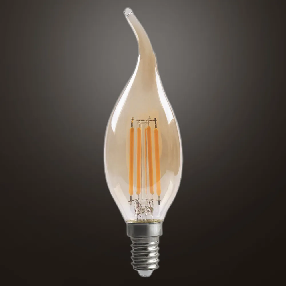 Bombilla Filamento Bohemia 11,5x3,5d 4w 380lm E14 Ambar  2700k
