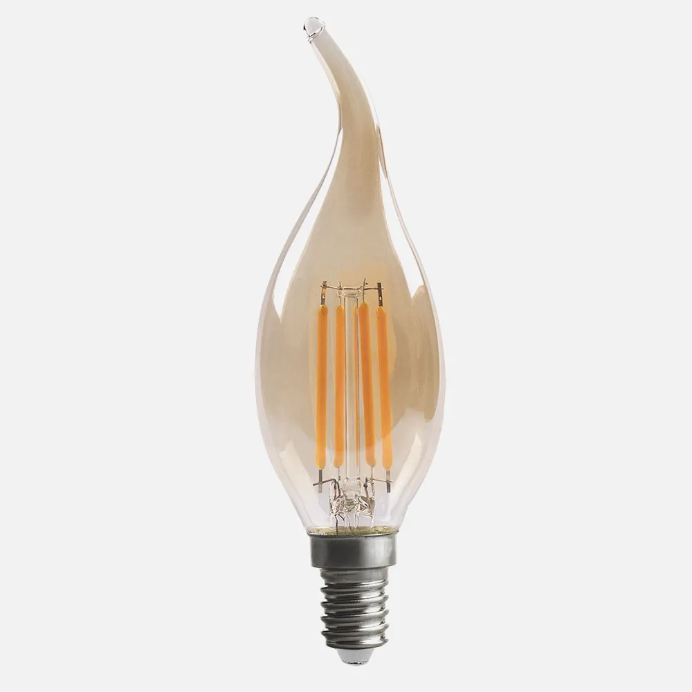 Bombilla Filamento Bohemia 12,3x3,5d 4w Regulable  E14 330lm Ambar 2700k