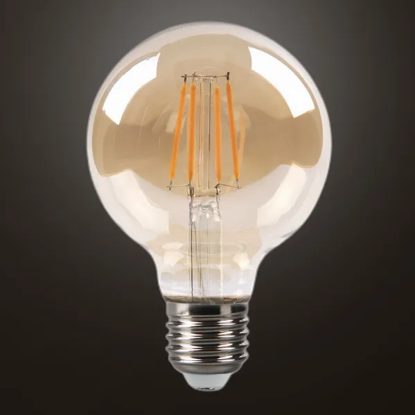 Bulb Filament Globe 12x8d 8w 750lm E27  Amber 2700k
