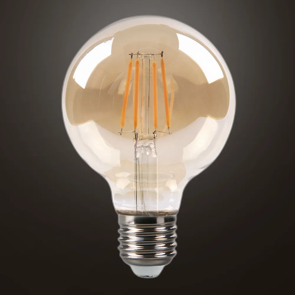 Bombilla Filamento Globo 12x8d 8w 750lm E27 Ambar 2700k