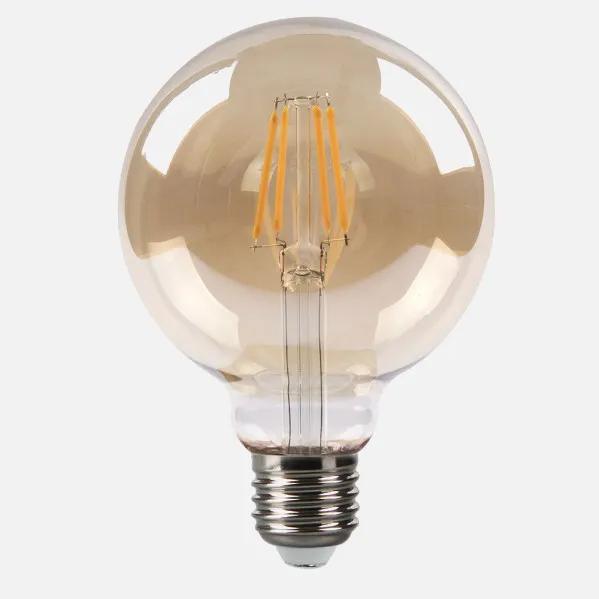 Bombilla Filamento Globo 13x9,5d 8w 750lm E27  Ambar 2700k